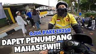 OJOL PAKE ZX25R DAPET PENUMPANG MAHASISWI‼️  Indonesia Motovlog 329 [upl. by Remark]