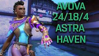 G2 AVOVA  ASTRA  HAVEN  24184  VALORANT POV [upl. by Euqilegna]