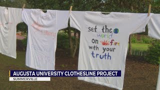 Survivors of sexual assault let their voices be heard through clothesline project on Augusta Univers [upl. by Mussman]