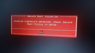 PROBLEMA NO BOOT Invalid Signature detected check boot policy in Setup [upl. by Parfitt]