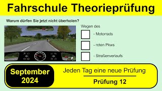 🚘 Führerschein Theorieprüfung Klasse B 🚗 September 2024  Prüfung 12 🎓📚 [upl. by Burger47]