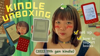 📖 kindle paperwhite unboxing 2022  set up  how to import ebooks 🍓 [upl. by Enidlareg]