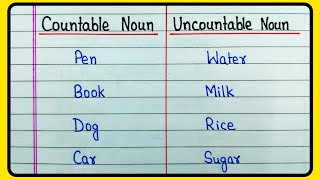 Examples of Countable and Uncountable Nouns  Countable and Uncountable Nouns  English Grammar [upl. by Raleigh]