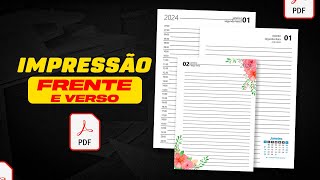 Como imprimir AGENDA 2024 frente e verso em PDF [upl. by Jehoash]