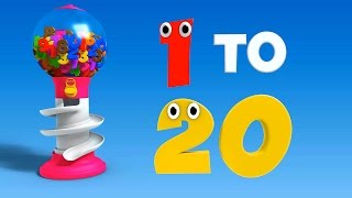 Learn to Count to 20 with with Gumball Machine  Numbers Songs for Children [upl. by Roos]