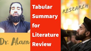 Tabular Summary for Literature Review [upl. by Jardena]