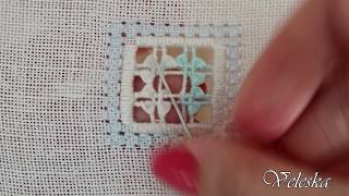 Hardanger fillings Partial Greek cross and Doves eye tutorial [upl. by Needan]