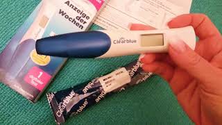 Clearblue digital mit Wochenbestimmung Schwangerschaftstest  live testen HCG Hormon Livetest [upl. by Shultz424]