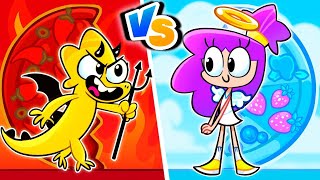 ¡Batalla de Pizza Ángel vs Demonio ¿Quién ganará mi pizza favorita 🍕🎵 [upl. by Nyrrek]