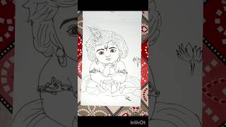 How to draw krishna step by step shortest drawing new [upl. by Tray]