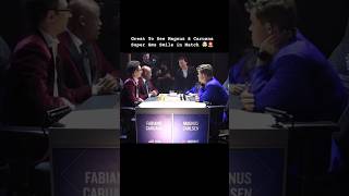 Great To See Magnus amp Caruana Super Gms Smile in Match 🤯🚨 trending chess shorts magnuscarlsen [upl. by Anoiuq]