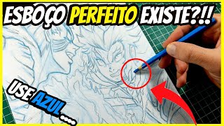 Desenhe ANIMES MELHOR COM A TÉCNICA  ESBOÇO AZUL [upl. by Ahsinek477]