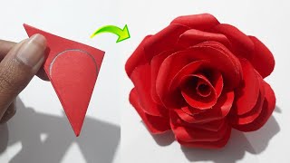 How To Make Paper Rose Easy  Beautiful Paper Rose Flower Making Idea  Diy Paper Rose Flower [upl. by Oika]