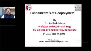 Webinar on Geopolymer Concrete by Dr Radhakrishna [upl. by Herminia]