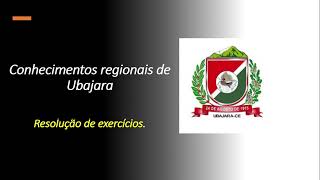 Concurso de Ubajara  Conhecimentos gerais  resolução de exercícios [upl. by Ignazio]