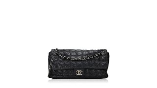 Chanel Lambskin Tweed Double Stitch Maxi Flap Bag Black [upl. by Arlie]