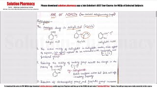 Class 74 Structure Activity relationship SAR of NSAIDs  Medicinal Chemistry 01  BPharmacy [upl. by Aedni]