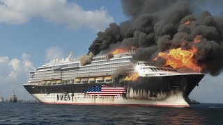 TODAY The largest US cruise ship carrying 6500 elite troops was destroyed by the Houthis [upl. by Tenahs40]