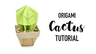 Origami Cactus Tutorial  DIY Succulent  Paper Kawaii [upl. by Ahsitauq]