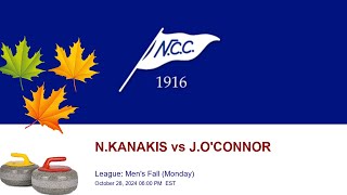 🥌 NCC League Mens Fall Monday  NKANAKIS vs JOCONNOR [upl. by Neersin]