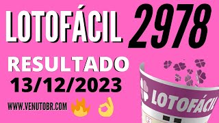 🍀 Resultado Lotofácil 2978 [upl. by Ragnar]