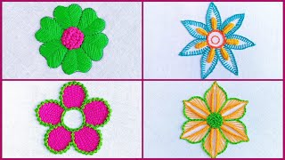 Amazing All over Flower Hand Embroidery Designs  4 FourAll over Flower Design Stitches Tutorial [upl. by Varien]