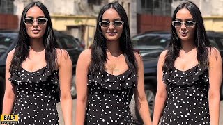 Uff KADAK 🔥 Manushi Chhillar Looks H0T In Black Deep Neck Outfit at Bandra [upl. by Utley]