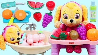 Paw Patrol Baby Skye Morning Routine Bathtime And Breakfast [upl. by Ninel]