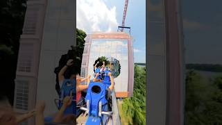 Riding SUPERMAN Roller Coaster at SIX FLAGS [upl. by Akinehs]