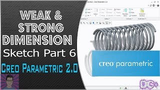 PTC Creo Training Tutorial  Sketch Part  6  Weak amp Strong Dimensions  DC Tutorials [upl. by Gnod]