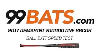 2017 DeMarini VOODOO ONE BBCOR  Ball Exit Speed Test [upl. by Nosiddam406]