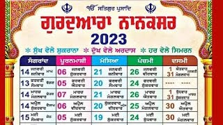 nanakshahi calendar 2023 masya punya sangrad panchmi dashmi date month desi mahiny de hisab naal [upl. by Ennairda]