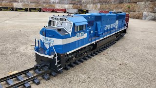 Conrail USA Trains SD70MAC AML Bethgon Hoppers GScale Outside Patio Layout [upl. by Winnifred]