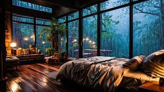 Drifting off to Sleep on a Rainy Night  Heavy Rain and Intense Thunder on the Window in Rainforest [upl. by Teirrah]