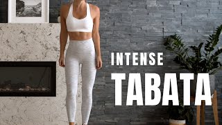 INTENSE Fat Burning Tabata  No Equipment Home Workout [upl. by Ahsiym]