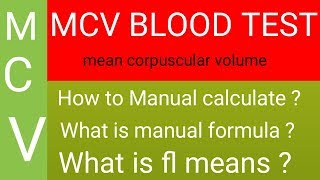 MCV test in hindi  MCV manual calculation formula [upl. by Maxfield493]