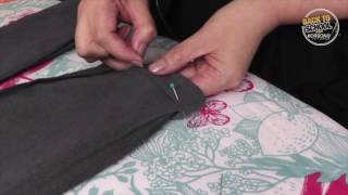 Haberdashery Know How Sew a basic hem with running stitch technique using Korbond Needle amp Thread [upl. by Roobbie]