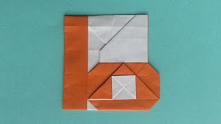 【折り紙】『 b 』の折り方 小文字 アルファベット ☆Origami☆ [upl. by Saidnac606]