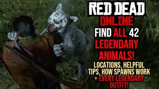 Red Dead Redemption 2 Online LEGENDARY ANIMALS Location Guide Find all 42  EVERY LEGENDARY OUTFIT [upl. by Lsiel]