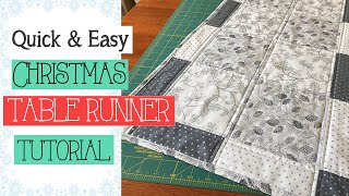 Christmas Table Runner Tutorial  Super Easy Method [upl. by Lucine]