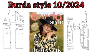 Burda style 102024  full preview and complete line drawing ♥️ [upl. by Gaskin]