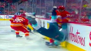 Martin Pospisil Hit on Adam Larsson FULL CLIP Kraken vs Flames  NHL Highlights [upl. by Oliviero303]