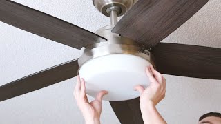 How to Install HUNTER Ceiling Fan Exeter COSTCO Home Depot Lowes DIY HOME REPAIR [upl. by Goddart570]