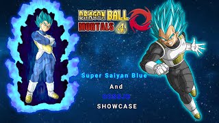 Dragon Ball Mortals 4 SSJB AND CCSSJB Vegeta Showcases [upl. by Notanhoj]