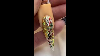 Beginner Gel Nail  Holiday Golden White Opal Nail Art Tutorial [upl. by Valer]