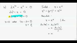 Gleichungen lösen 8  Exponentialgleichungen zur Basis e [upl. by Hecklau]