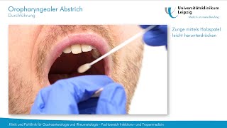 Durchführung Oropharyngealer Abstrich zur Diagnostik von SARSCov2 [upl. by Noel]