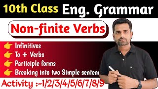 10th Nonfinite verb forms one shot video dasama sreni eng grammar by osep class activity 1 to 9 ans [upl. by Neyr]