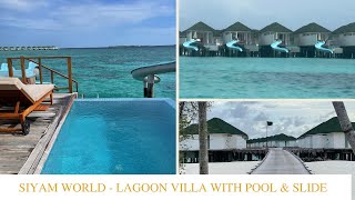 LAGOON VILLA Review WITH POOL amp SLIDE ROOM TOUR  Siyam World MALDIVES [upl. by Lammond802]