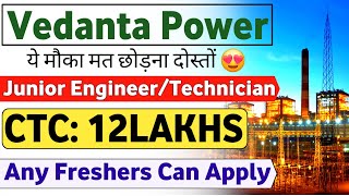 VEDANTA POWER RECRUITMENT 2025  POST 1227  DIPLOMABEBTECH  MNC JOBS  JOB VACANCY 2024  CV 😍 [upl. by Eniarol]